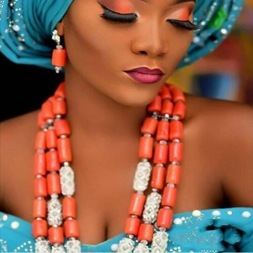 Fashion Balls Bridal Jewelry Set Genuine Coral Beads Jewelry Set For Women 3 Layers Wedding Necklace Earrings Set Dubai