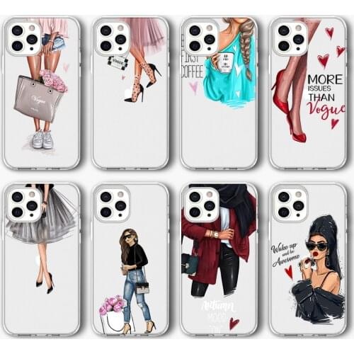 Fashion Vogue Girl Funda Case for IPhone 12 Pro Case for IPhone 12 11 Pro XR XS Max Mini 7 X 8 6 6S Plus 5S SE 2020 Silicone TPU