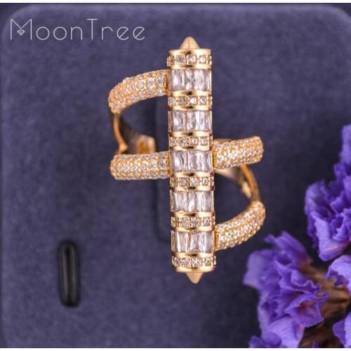 MoonTree New Arrive Luxury Nail Shape Super Shing AAA Cubic Zriconia Engagement Dubai Naija Bridal Rings Jewelry Addiction