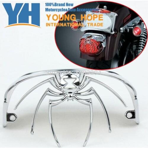 Motorcycle Parts Chrome Spider Widow Rear Tail Light Cover Fits fits for Harley FLSTS FLSTSC FLSTN FXSTD