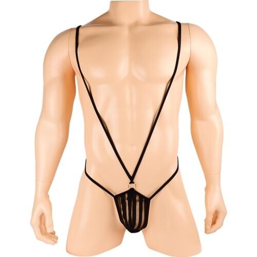 Male Underwear Sexy Transparent Mens Solid Thong Exotic Briefs Mens Jockstrap Mens G-Strings & Thongs Sexy T-back Sets