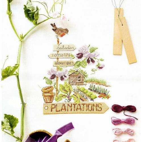 Kitchen Ingredients Fishxx Cross Stitch Kit VE19 Plantation Street Sign Landscape Accurate Printing Restaurant Hand Embroidery