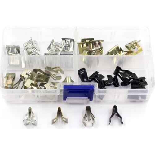 40Pcs Car Dash Dashboard Moulding Trim Metal Retainer Rivet Fastener Clips Kit