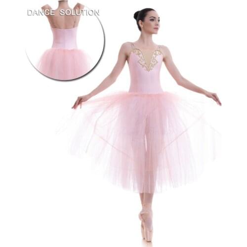 New Collection of Child and Adult Pale Pink Romantic Style Ballet Dance Tutu Long Dress Performance Costumes 18703