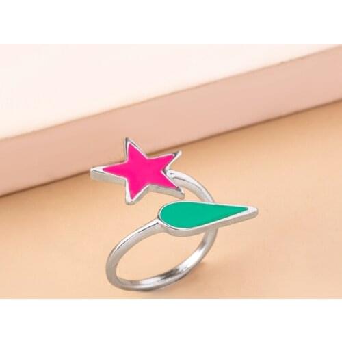 2021 New Hunter X Hunter Hisoka Ring Silver Color Teardrop Star Layered Open Ring Classic Cosplay Anime Jewelry Accessories