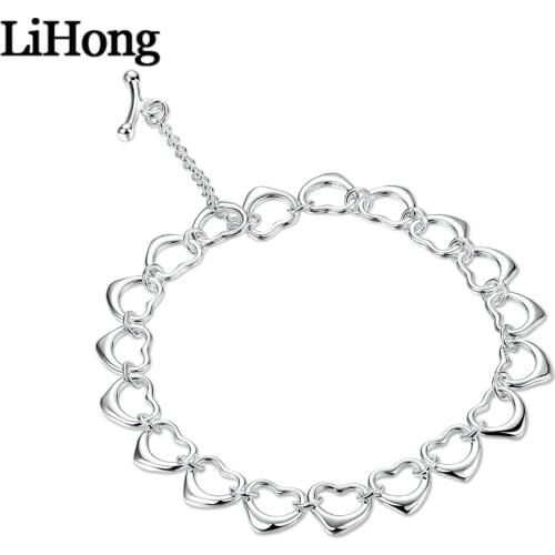 New style 925 sterling silver whole heart chain bracelet jewelry bracelet for feminine charm engagement party wedding fashion je