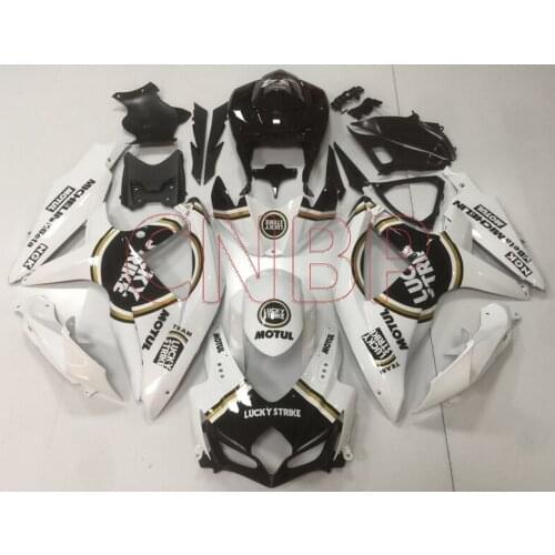 Plastic Fairings GSXR 600 2008 - 2010 K8 White Black Plastic Fairings GSXR750 2008 Fairing Kits GSX-R600 2009 no paint