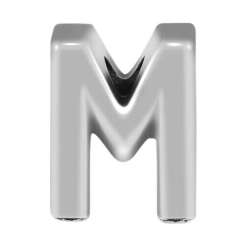 Fits Pandora Bracelets 925 Sterling Silver Alphabet Number M Charm Metal Beads for Jewelry Making bijoux femme