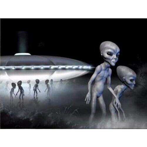 Full Square/Round 5D DIY Diamond Painting Alien Spaceship Pattern Diamond Embroidery Mosaic Rhinestones Art Stickers Decor DF419