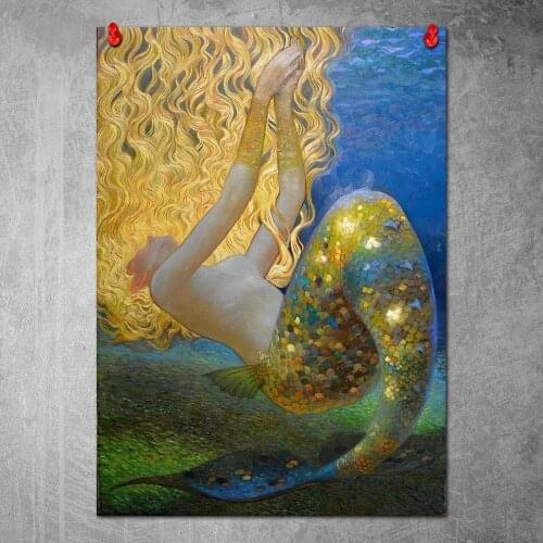 No Frame HD Home Decoration Printing Mermaid By Victor Nizovtsev Poster Canvas Wall Art Oil Painting Living Room Decoration