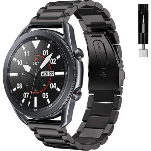 20 22mm bands for samsung galaxy watch 3 45mm 41mm 46mm active 2 Gear S3 Frontier band Stainless Steel strap for huawei gt 2 pro