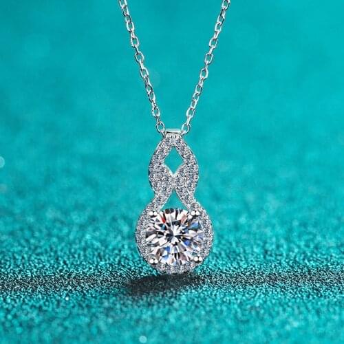 Silver 1 Carat Excellent Cut Diamond Test Passed D Color High Clarity Moissanite Cute Pendant Necklace Female Silver 925 Jewelry