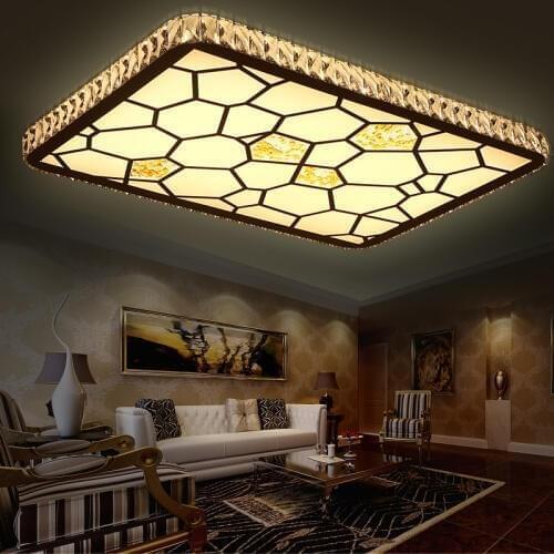 Modern Minimalist Led Ceiling Lamp Crystal Round Water Cube Creative Living Room Lights Bedroom Dimming Fashion Ceiling Light