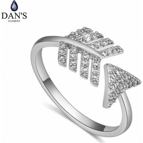 DANS Element Brand Real AAA Zirconia Micro Inlays Rose Gold Color Ring Party For Women Valentine Gift 129805