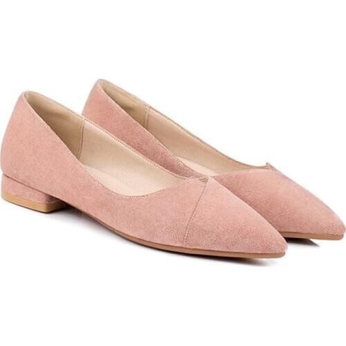 2020 New Fashion Sweet Pointed Toe Pink Black Apricot Plus Size 41-43 Comfortable Mother Flats Party Wedding Dress Office Ladies