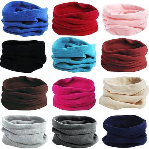 Winter Polar Fleece Man Women Scarf Ring Trendy Neck Warmer Comfy Snood Scarf Ski Motorbike Mask Warm Hat