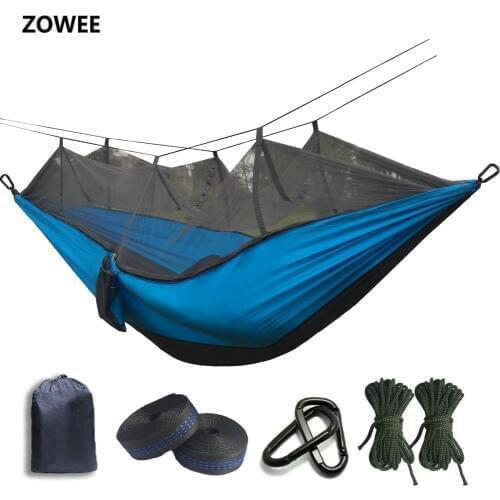 2020 210T Parachute Mosquito Net Hammock with Black Hooks for Outdoor Camping Tent Using sleeping Free shipping