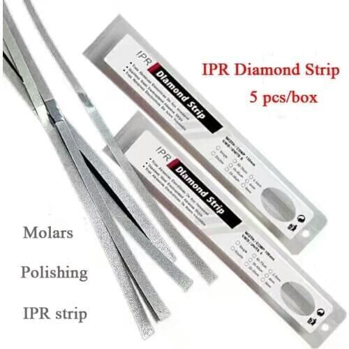 5pcs/set Dental Slotted 60-70um Orthodontic IPR Diamond Strips sst 2.5MM,4 MM, 6MM Med Grit (Single Side)
