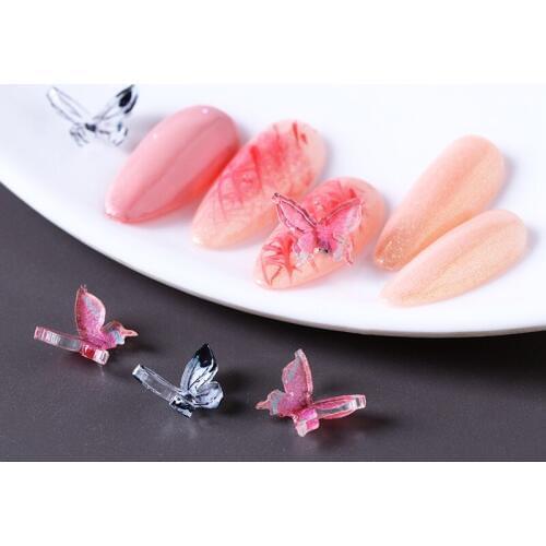 Astrobox Butterfly Acrylic Nail Patch DIY Nail Art Boxed Use Decorative Nail Art Multiple Colour Acrylic Patch Accessories