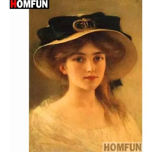 HOMFUN Full Square/Round Drill 5D DIY Diamond Painting "Character beauty" 3D Embroidery Cross Stitch 5D Home Decor A14958