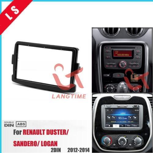 2Din Car Radio Fascia for 2012 2013 2014 RENAULT DUSTER SANDERO LOGAN 2 DIN Auto Stereo Interface DVD Player Panel Dash Trim Kit