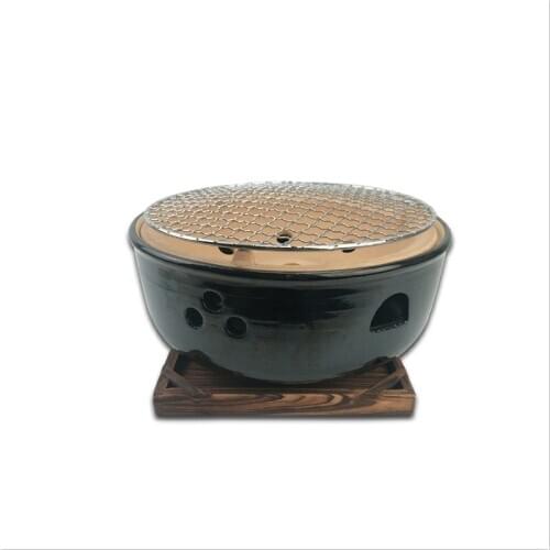 Large Japanese ceramic barbecue stove cooking BBQ charcoal round oven carbon furnace clay household roasting grill tool