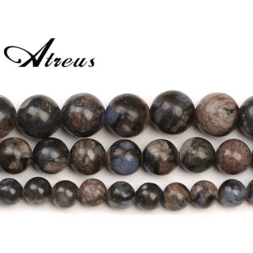 Blue Amphibole Stone New Natural Stone Beads Shiny Round Beads For Jewelry Making 6/8/10mm Jadeite DIY Bracelets Necklace