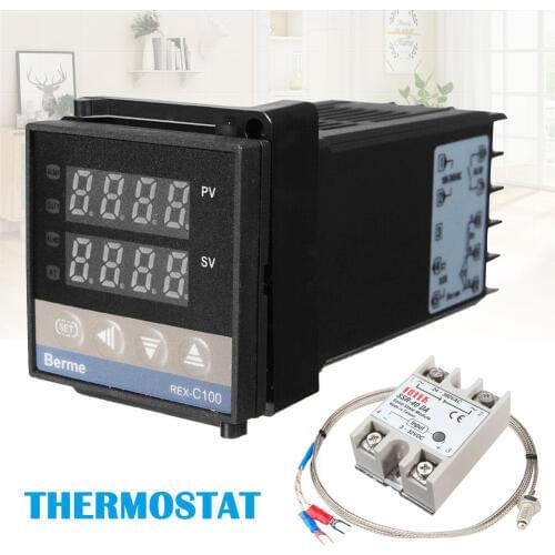 Newest Digital PID REX-C100 Temperature Controller Adjusted Max 40A SSR K Thermocouple