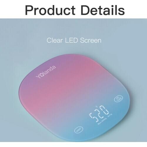 1pc 5Kg x 1g Digital Kitchen Scale Diet Food Weight Touch Screen - Blue Pink