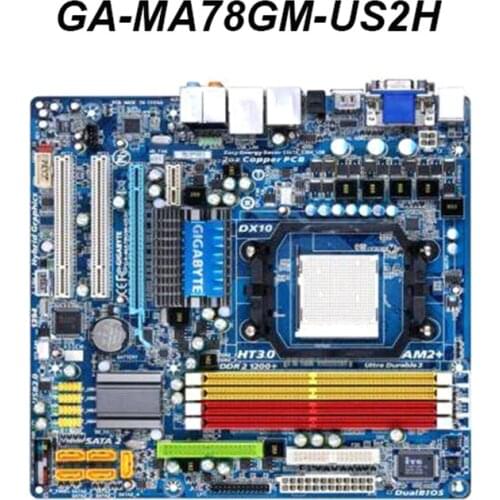 For Gigabyte GA-MA78GM-US2H MA78GM-US2H 780G Socket AM2 AM3 DDR2 SATA2 USB2.0 Micro ATX Original Used Desktop Motherboard