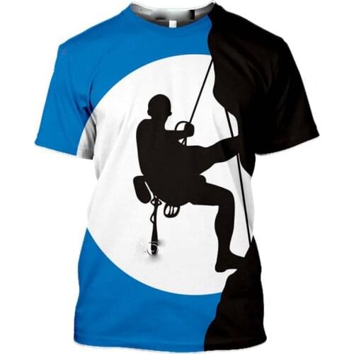 Outdoor Mountain Climbing Climber Hiking 3D Print Mens T-Shirt Women T shirt Men Summer Tshirt Casual Fitness Shirts