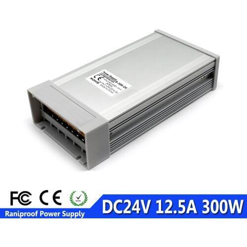 Small Volume Single Output 24V Rainproof Power Supply Switching DC24V 12.5A 300W Led Driver For Outdoor Lighting Lamp CCTV AV TV