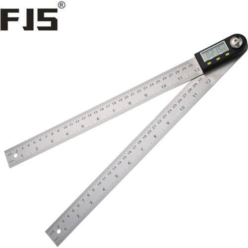 FJS 200/300mm Digital Protractor Digital Protractor Angle Ruler 360degree Stainless Steel Goniometer Angle Gauge Measuring Tool