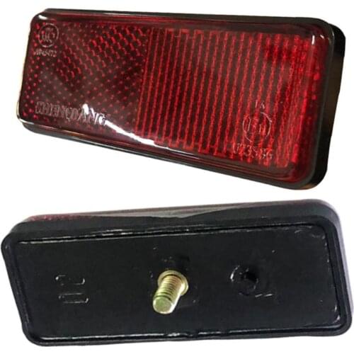 2021 New Motorcycle Bike Scooter Quad Red Rectangle Reflective Plate Warning Reflector