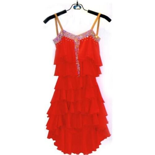 New style Latin dance costume sexy senior spandex diamond latin dance dress for women latin dance competition dresses S-4XL