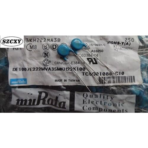 Original brand newDE2E3KH222MA3B Ceramics capacitors X1 Y2 250V2200pF 20