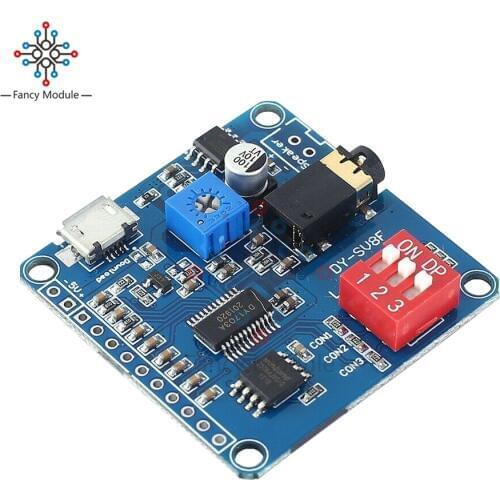5W Voice Playback Module Board MP3 Music Player IO Trigger Amplifier UART Protocol Control USB Download 64MB Flash
