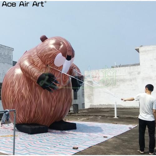 Popular jumbo inflatable beaver Canadian mascot Inflatable Castor fiber with Full painting for advertising in North American