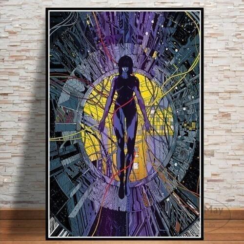 Ghost In The Shell Fight Police Anime Posters And Prints Canvas Painting Pictures Wall Art Abstract Decorative Home Decor Quadro