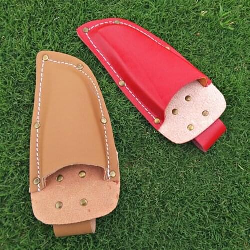 Professional Garden Pruning Shear Pouch Gardening Pruner Shears Sheath, Premium PU Leather Protective Case Cover Red