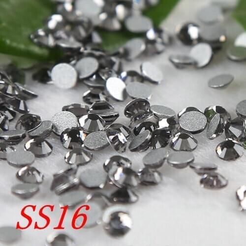 Transperant black 1440pcs Flatback SS16 Non Hot Fix Nail Art Rhinestones crystal applique for dresses