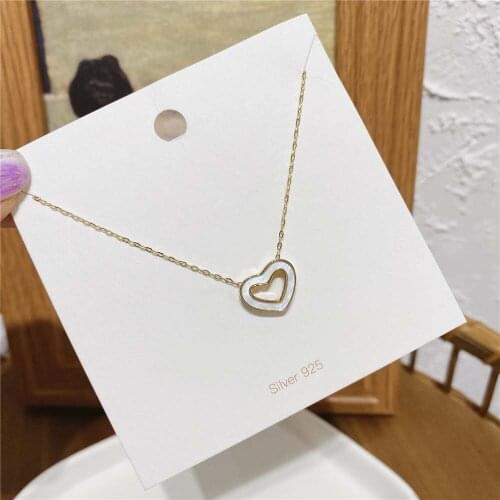 SHELA Heart Pendant Necklaces for Women S925 Sterling SilverChain Wedding Party Trendy Fashion Jewelry Accessories High quality