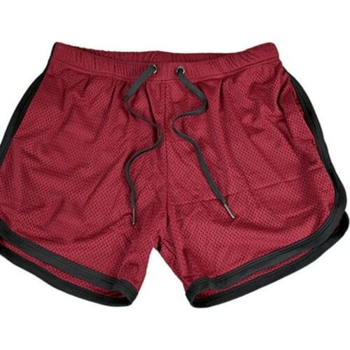 2021 Summer New Casual Sports Shorts Mens Fitness Mesh Sports Pants Elastic Belt Zipper Pocket Mens Soft Cotton Blend Running