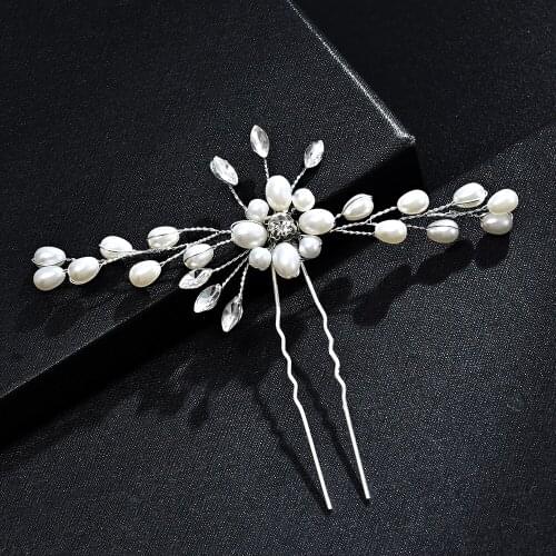 Wedding Bridal Pearl Flower Crystal Rhinestones U Hairpins Clips Bridesmaid Hair Wear Jewelry Hair Accessories
