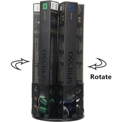 2020 New Nespresso Rotate Rack Display Coffee Pods Holder Black Plating Capsules Storage Rack Convenient Compact Capsule Rack