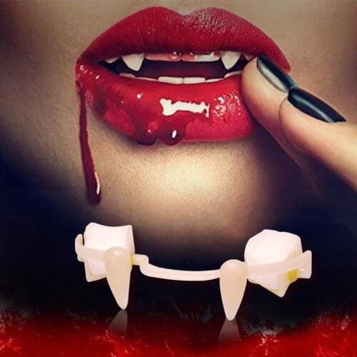 Retractable Halloween Vampire Fangs DIY Environmentally friendly resin Halloween Costume Props Party Dentures Props Vampire Teet