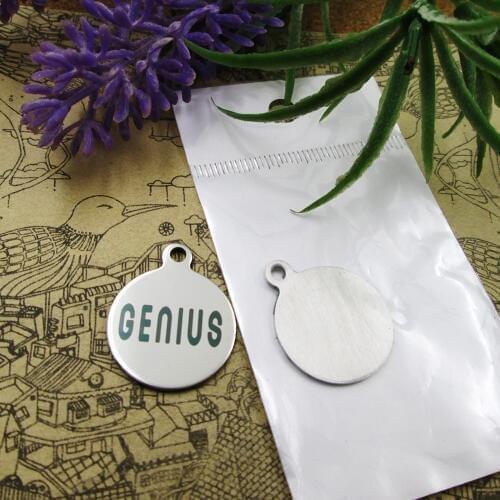 20pcs--"Genius"stainless steel charms 5 styles for choosing DIY Charms for necklace bracelets