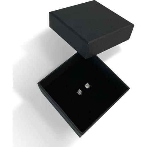 Stone Printing Black Color Ring and Earring Box 10 Pcs