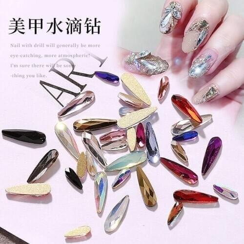 50pcs/lot 3D Water droplets Rhinestones For Nails Strass Nail Art Decorations Crystal Nail Jewelry Nail Accessoires Nail charms
