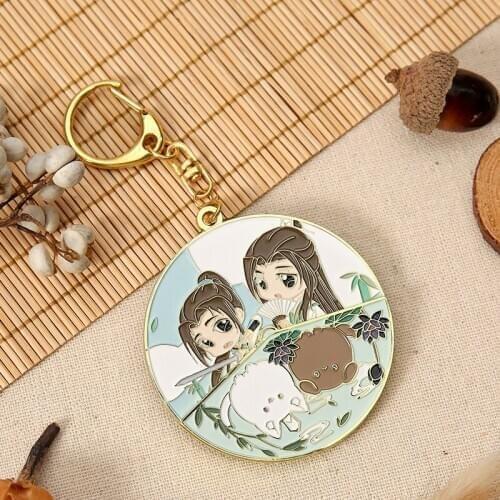 Anime Scum Villain Self Saving System Shen Qingqiu Round Rotation Metal Keychain Pendant Collection Anime Xmas Birthday Gifts